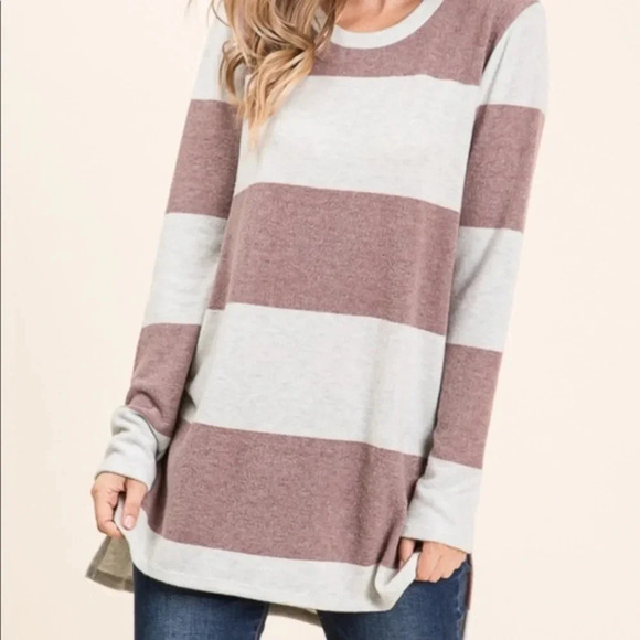 Boutique Mocha striped tunic - Picture 2 of 4